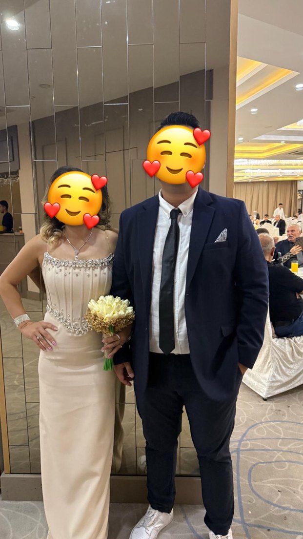 Straplez Payetli Uzun Abiye Elbise - Görsel 2