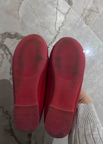 Fiyonklu kirmizi Kız Çocuk Babet - Görsel 2