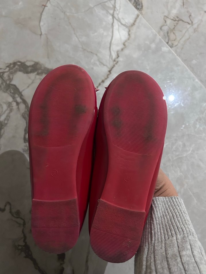 Fiyonklu kirmizi Kız Çocuk Babet - Görsel 2