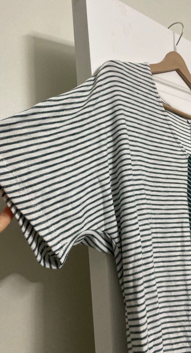 Çizgili, Kısa Kollu Hamile Tişörtü - Görsel 2