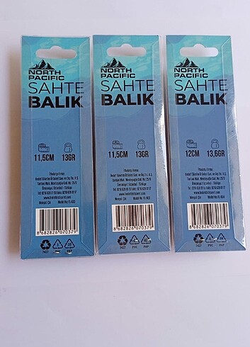  Sahte balık set 3 adet