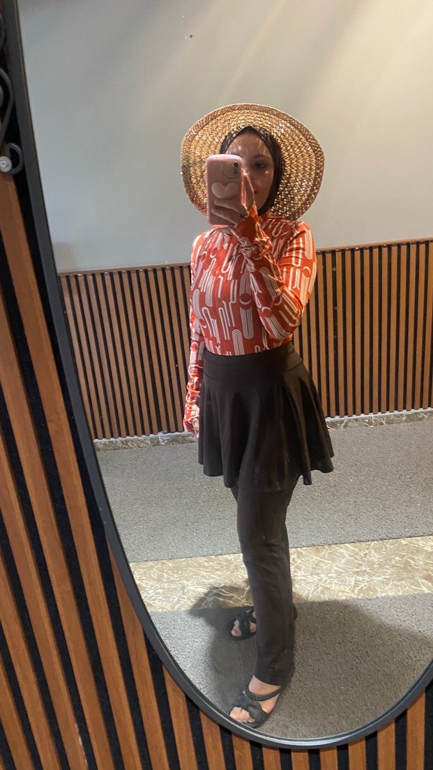 Retro Bağlama Desenli Midi Etekli Haşema - Görsel 2