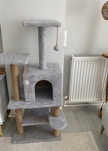 Beden Renk Gri Çok Katmanlı Kedi Tırmalama ve Oyun Evi