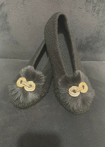 Gri Örgü Kadın Ev Terliği - Görsel 4