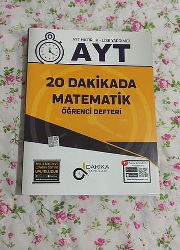 Dakika Yayınları 20 DAKİKADA AYT MATEMATİK ÖĞRENCİ DEFTERİ