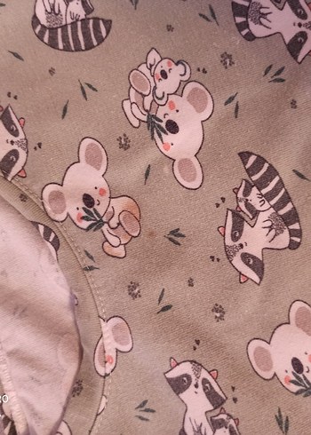 5 Yaş Beden yeşil hayvan Desenli cocuk Pijama Takımı