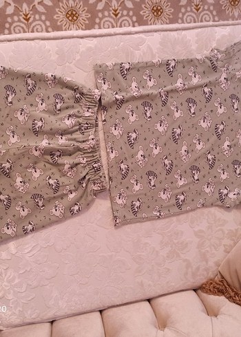 yeşil hayvan Desenli cocuk Pijama Takımı