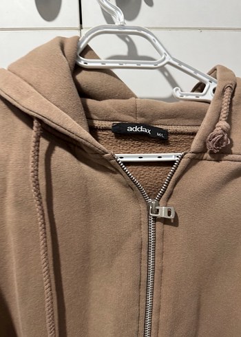 Addax Kadın Bej Fermuarlı Süet Sweatshirt