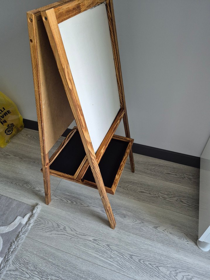 Ahşap Çerçeveli çift taraflı yazı tahtası - Görsel 5