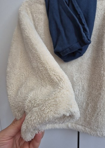 Kapüşonlu Erkek Bebek Peluş Sweatshirt SON FİYATTIR - Görsel 2