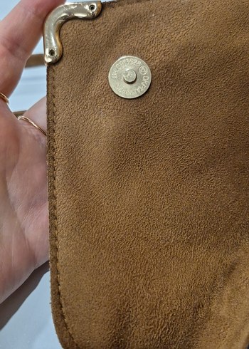 Kahverengi Süet Tokalı Kadın Çanta - Görsel 4