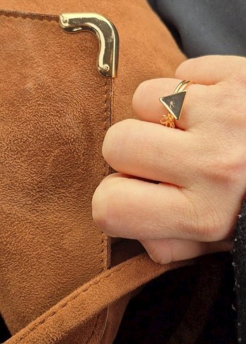 Kahverengi Süet Tokalı Kadın Çanta - Görsel 5