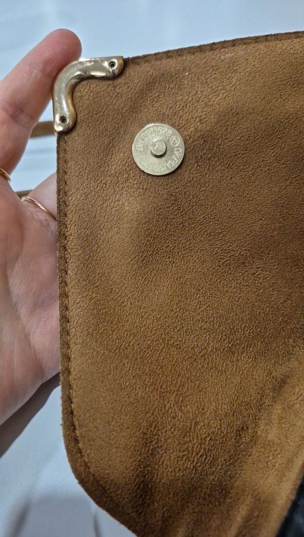 Kahverengi Süet Tokalı Kadın Çanta - Görsel 4