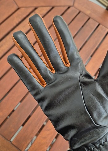 Kahverengi Deri Biker Kadın Eldivenleri - Görsel 3