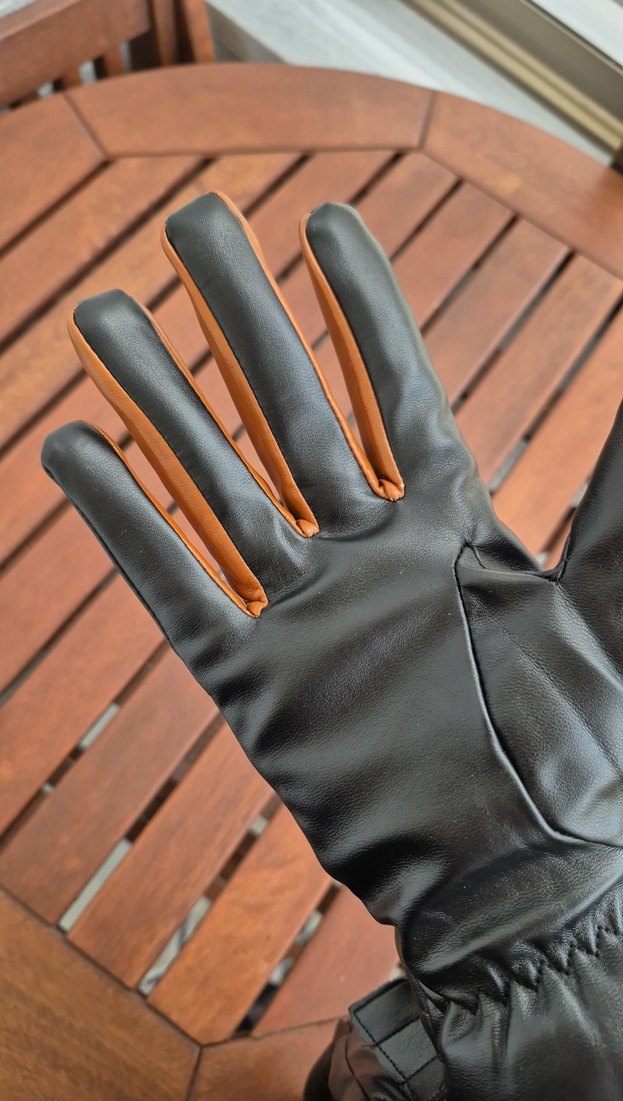 Kahverengi Deri Biker Kadın Eldivenleri - Görsel 3