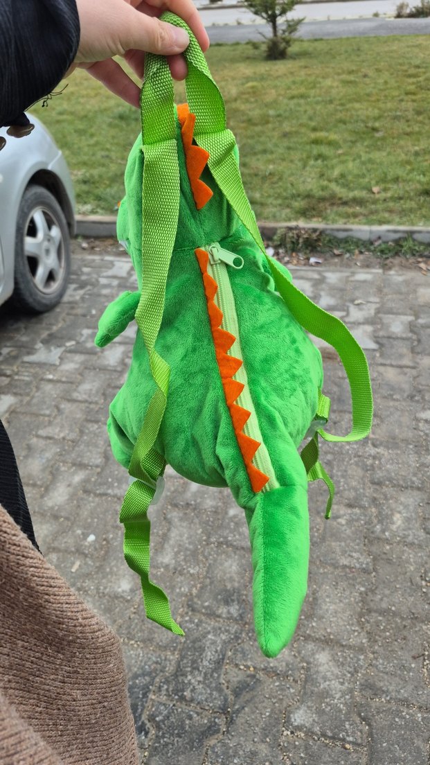 Renkli Yeşil Dinozor çanta - Görsel 4