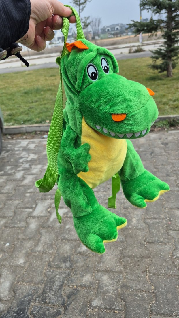 Renkli Yeşil Dinozor çanta - Görsel 3