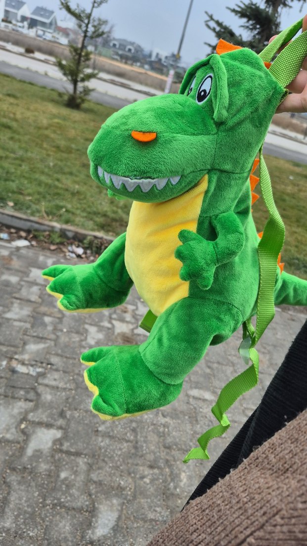 Renkli Yeşil Dinozor çanta - Görsel 2