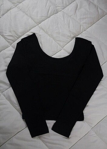 Siyah Prenses Yaka Crop Bluz