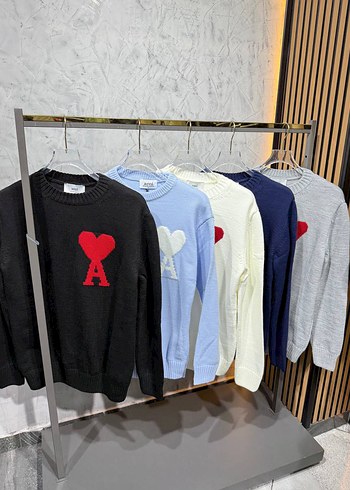 l Beden Beyaz Nakışlı Örgü unisex Kazak