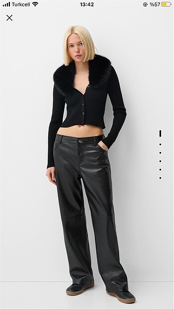 bershka suni deri pantolon