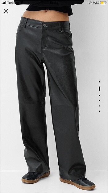 Bershka bershka suni deri pantolon