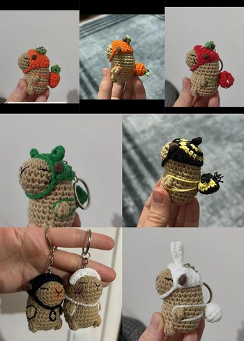 Amigurumi kapibara anahtarlıklar