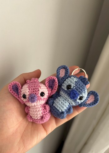  Beden Amigurumi Lilo, scrump, angel ve stitch anahtarlık.