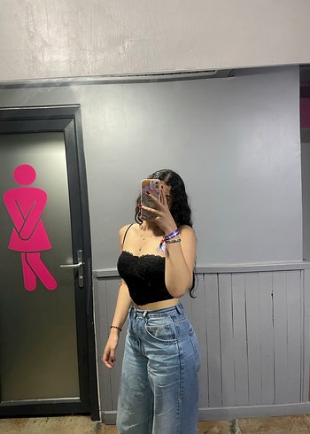 Siyah Dantel Detaylı Straplez Bustiyer - Görsel 2