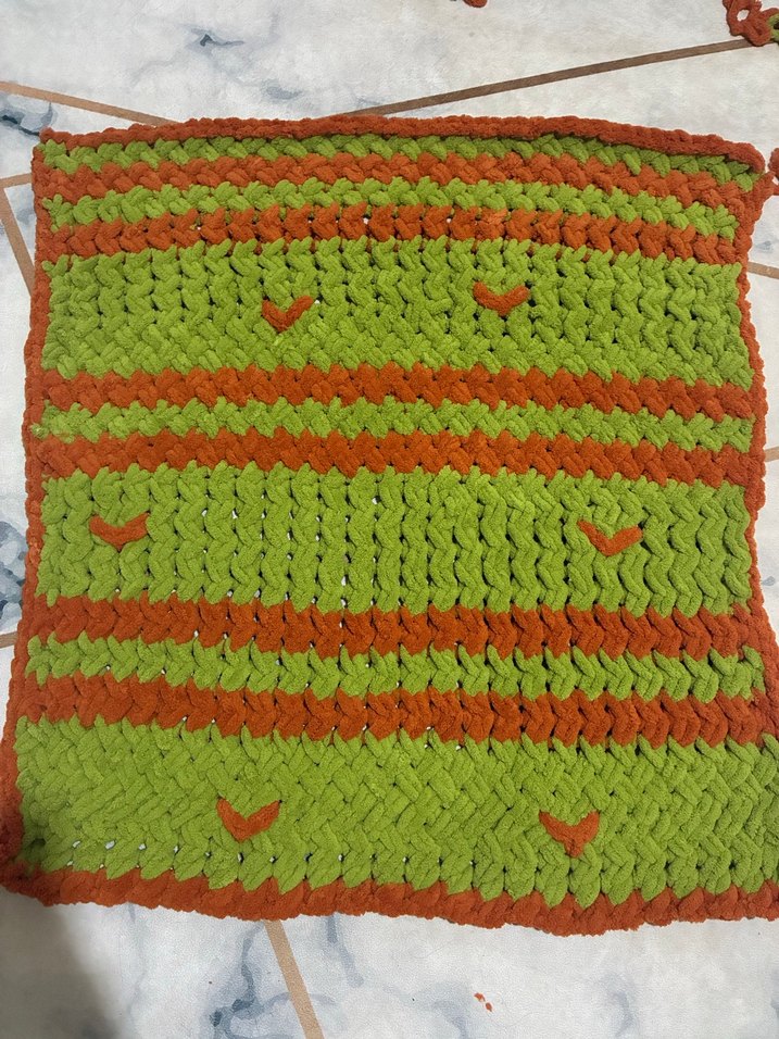 Çocuklar için Örgü Renkli Battaniye - Görsel 4