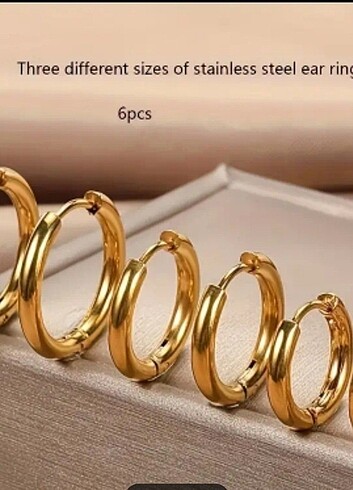 3 LÜ ÇELİK GOLD KÜPE