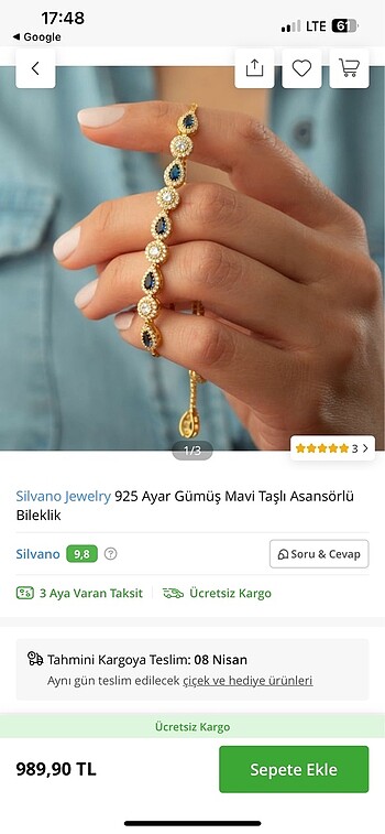 925 Gümüş kaplama asansörlü bileklik