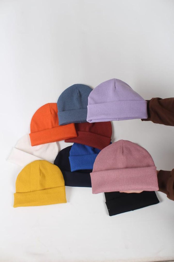 Kadın Çok Renkli Örme Bere Seti - Görsel 5