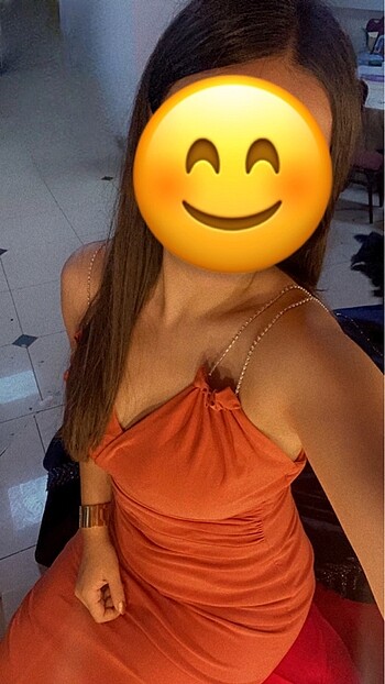 m Beden turuncu Renk Gece elbisesi