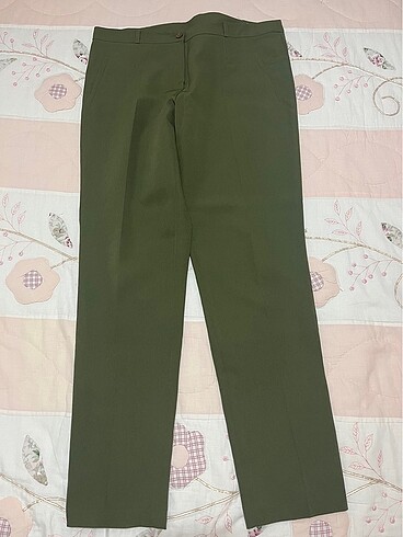 Haki yesil kumas kalem pantalon