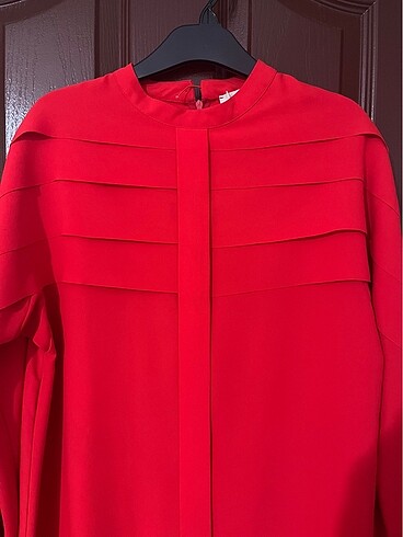 Nar çiçegi rengi sifon tunik