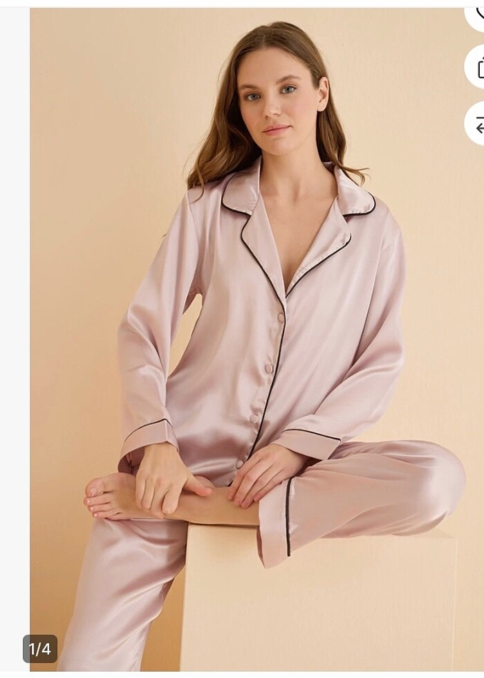 NBB SATEN PİJAMA TAKIMI - Görsel 3