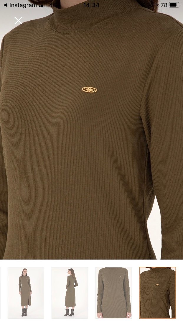 Kadın Uzun Kollu Yüksek Yakalı Uzun Elbise - Görsel 5