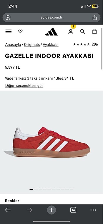 adidas gazelle ayakkabı