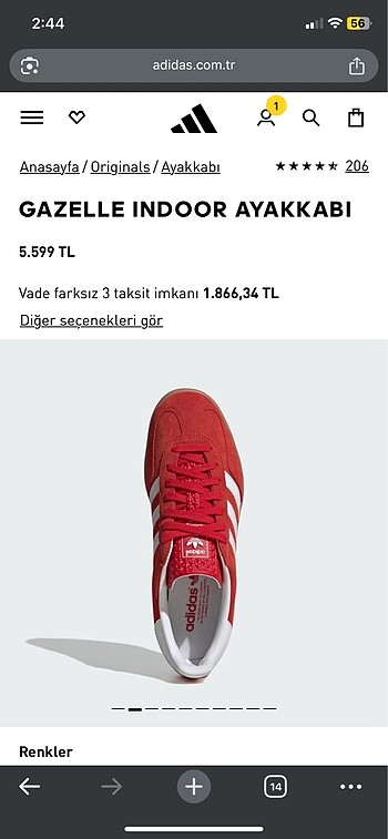 Adidas adidas gazelle ayakkabı