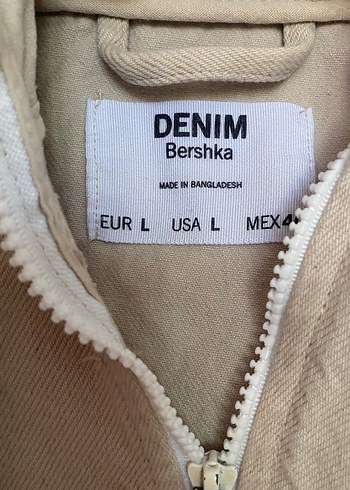 l Beden Bej Kapüşonlu Erkek Ceket