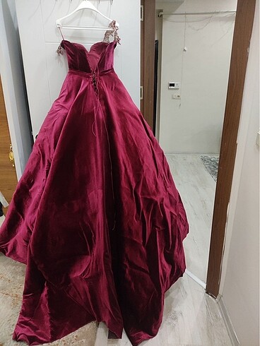 38 Beden bordo Renk Kına elbisesi