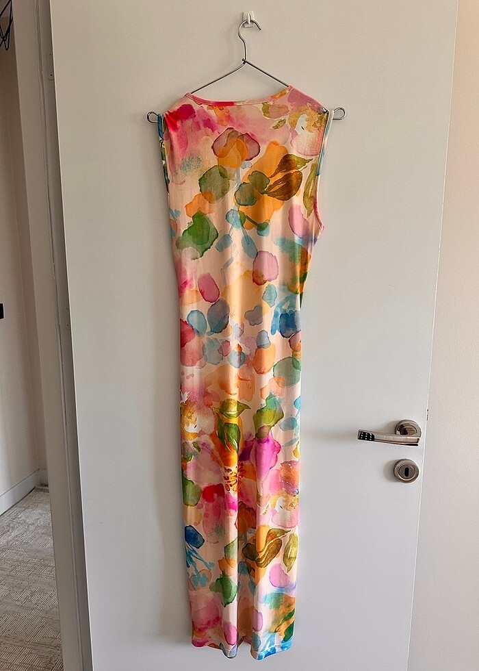 Çok renkli midi boy elbise - Görsel 2