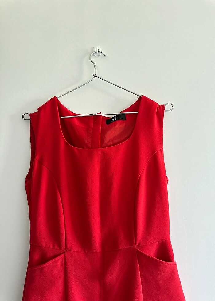 ADL kalın askılı cepli elbise - Görsel 2