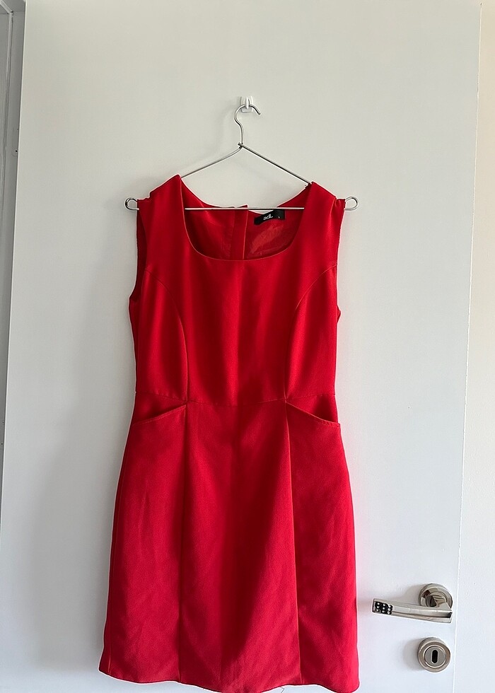 ADL kalın askılı cepli elbise - Görsel 3