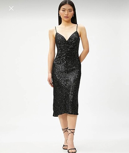 Koton payetli elbise - Görsel 4