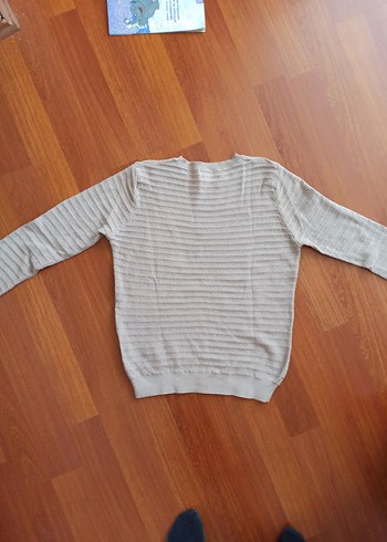 Pull & Bear Bej Erkek Triko Bisiklet Yaka Kazak - Görsel 4