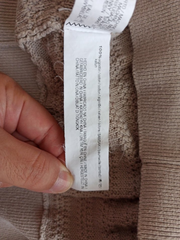 Pull & Bear Bej Erkek Triko Bisiklet Yaka Kazak - Görsel 5