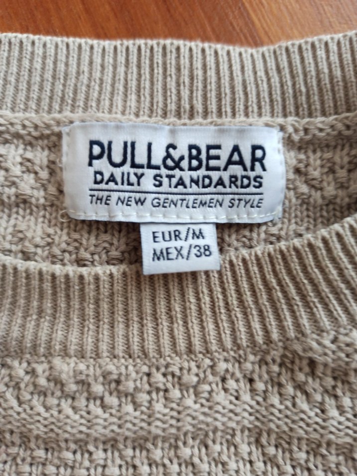 Pull & Bear Bej Erkek Triko Bisiklet Yaka Kazak - Görsel 2