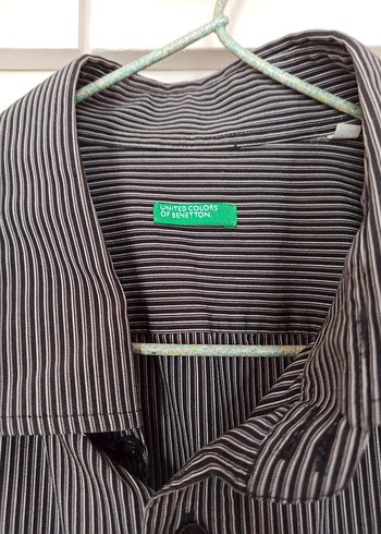 Benetton Uzun Kollu Siyah Erkek Gömlek(xl) - Görsel 2